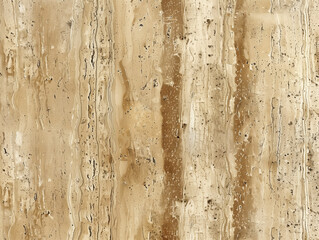 Close up of rock formation with stripes of darker material and microscopic cracks. Limestone structure of travertine layer with porous texture and amazing pattern