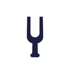 diapason, tuning fork icon on white