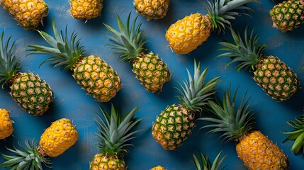 pattern of pineapple on blue background