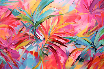 Tropical Heatwave Fiesta, abstract landscape art, painting background, wallpaper, generative ai