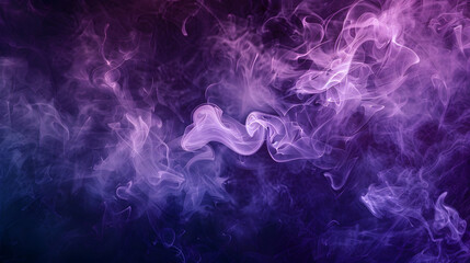 Purple smoke on black background, colorful fog, abstract 