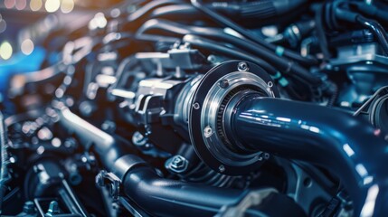 Fototapeta premium Banner for sport car engine, generated with AI