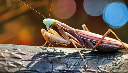 praying mantis on a branch