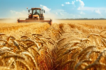 Agriculture outdoors harvest tractor.