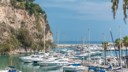 Panoramic view of Fontvieille timelapse - new district of Monaco.