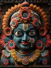 Obraz premium Joyous Rath Yatra Celebration: Lord Jagannath and Mandala Black Background Banner