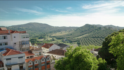 Vineyards on the Hills of Portugal with nice houses near Sesimbra timelapse © HyperlapsePro