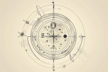 Aquarius diagram chandelier lamp.