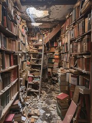 a room full of books