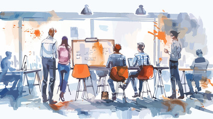 Business Meeting Menschen Coaching Präsentation Whiteboard Start-Up Firma Auswertung Besprechung