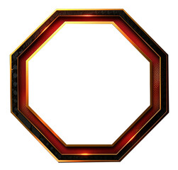 An octagon shaped picture frame