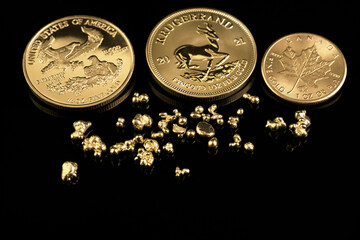 Gold coins gold precious metal for money investing