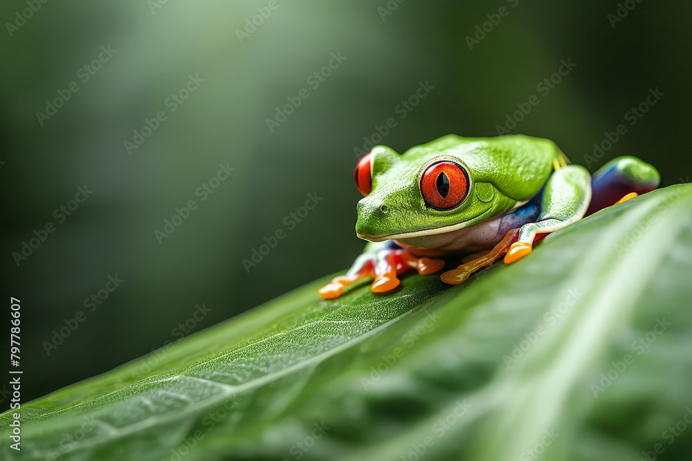 Sticker red eyed tree frog photo