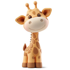 3d cute giraffe character with a smile