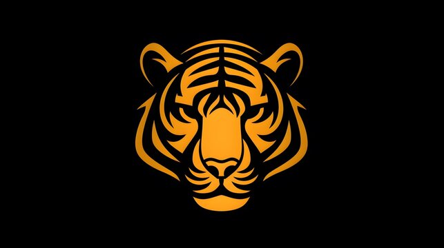 Tiger icon or tiger logo, tiger head mascot, illustration of an tiger, tiger head vector, lion head mascot, chinese tiger logo, Logo tiger, icon tiger, gold tiger 