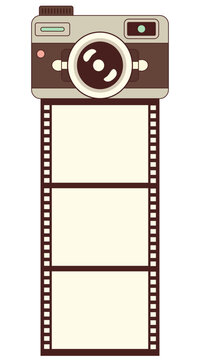 recommend clip art: Isolated Retro Vintage Photography Camera with Film Strip