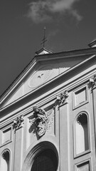 Window arch and column of an old antique church