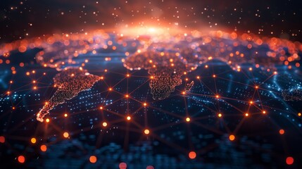 Obraz premium Craft a visually dynamic image representing the global dissemination of information