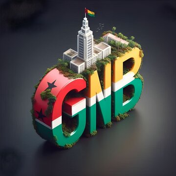 Gnb word with guinea-bissau flag letter