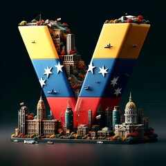 Flag of venezuela on bold word ven