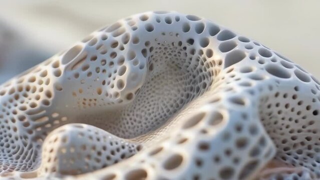 The intricate microstructure of bone marrow is captured in stunning detail, revealing complex and porous texture that is crucial for biology and medical study. The disease and phobia of trypophobia