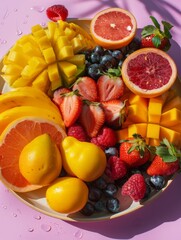 Naklejka na ściany i meble A refreshing Australian fruit platter, highlighting its vibrant colors.