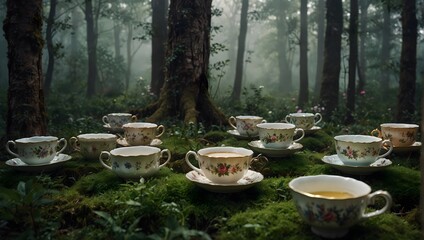 A world where teacups grow legs and waltz through enchanted forests ai_generated