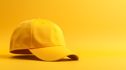 Yellow baseball cap on yellow background