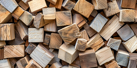 A pile of wood chips with one missing the other.
 - obrazy, fototapety, plakaty