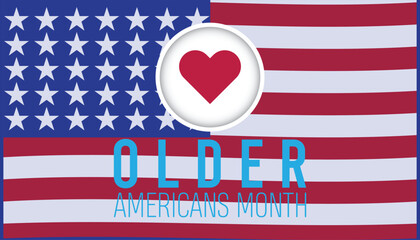 Older Americans Month observed every year in May. Template for background, banner, card, poster with text inscription.