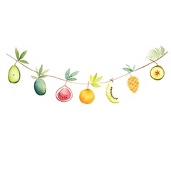 DIY instructions for a tropical fruit garland