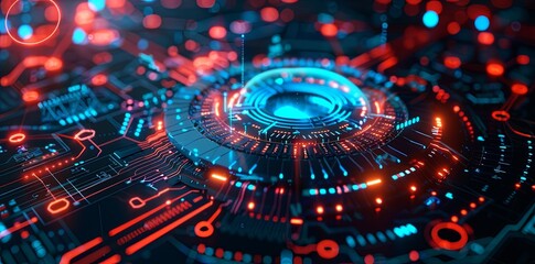 Cyber Security Matrix: Futuristic Hologram and Data Technology