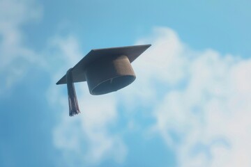Graduation cap sky outdoors people.