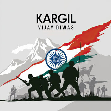Kargil Vijay, Kargil Vijay Diwas, Social Media Poster, Kargil Vijay Diwas Poster, 26th July, Kargil Vijay divas post, Indian Army, illustration, Kargil Vijay poster, post, amar jawan. poster, 