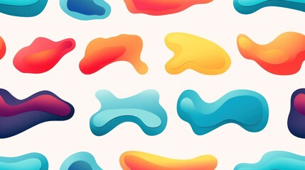 Abstract blotch shape. Liquid shape elements Fluid dynamical colored Gradient seamless pattern