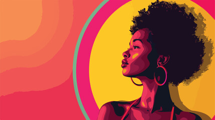 Fashionable AfricanAmerican woman on color background