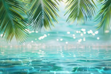 Tropical beach summer backgrounds reflection - obrazy, fototapety, plakaty