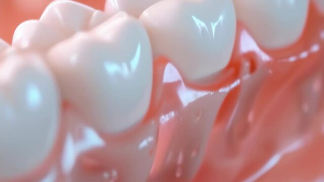 A detailed macro shot of a dental filling procedure, showcasing the delicate process of restoring tooth to its full function health. Periodontal disease. Cavities holes in teeth. Professional cleaning