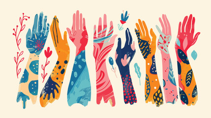 Female hands holding different color patterns on light