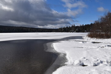 The lake in spring, Sainte-Apolline, Québec, Canada