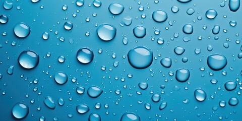 abstract water drops on blue background