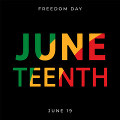 Juneteenth. Freedom Day. June 19. Holiday concept. Template for background, post, banner, card, poster. Vector illustration