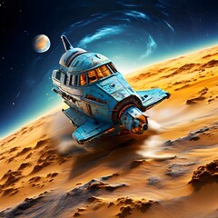 spaceship in space