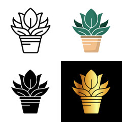 Succulent Icon, Perfect for projects related to nature, minimalism, and sustainability, the succulent icon symbolizes beauty, diversity, and the ability to thrive in arid conditions.