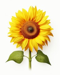 A photo of a sunflower with a white background.