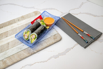 sushi, poke, bento food