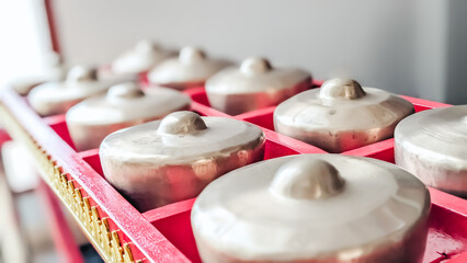 Close-up and selective focus. One of Traditional musical instruments from western javanese culture famously known as Gambang Kromong. Traditional music instruments heritage concept from Indonesia