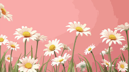 Fresh wild chamomile flowers on color background vector