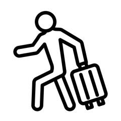 Solo Travel Vector Line Icon Design