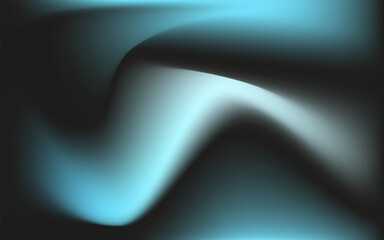 3D Gradient Swirl Wave Background. Flowing Dynamic blue light on black background. Luxury concept of Technology, Digital, Communication, Science, Music in trendy 90s style. Vector 